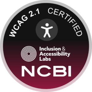 Web Content Accessibility Guidelines certification badge.